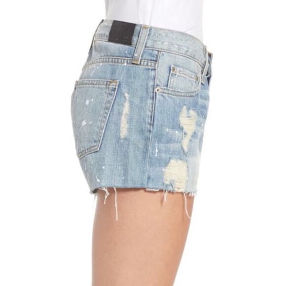 Rails Austin Blue Distressed Paint Splatter Denim Short Festival Concert Boho - Picture 3 of 16